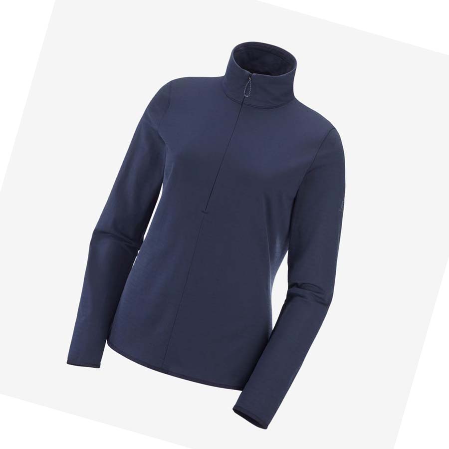 Salomon ESSENTIAL LIGHTWARM Kadın Kapüşonlu Sweatshirt Lacivert | TR 2527AHK